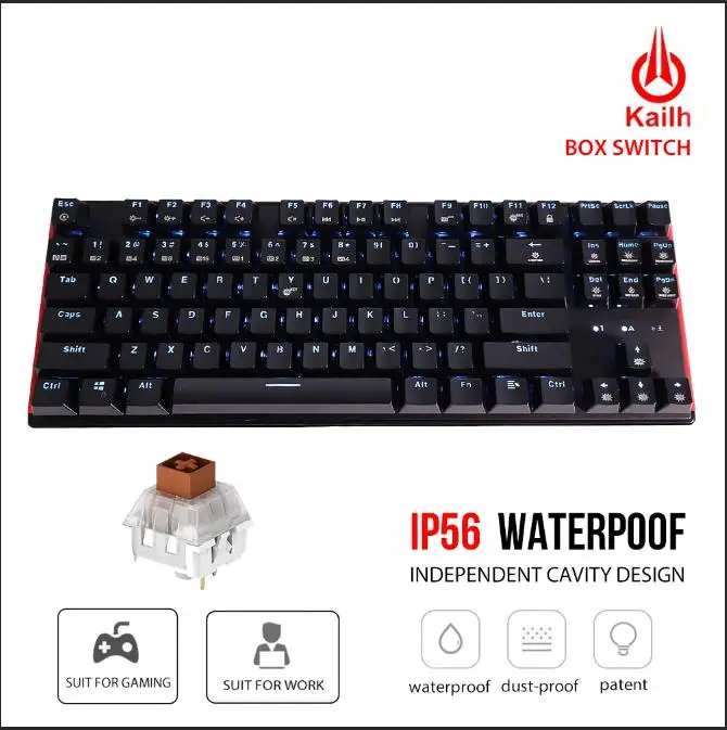 HEXGEARS GK707 87 Key waterproof Keyboard White Blue backlit Kailh Switch Keyboard Hot Swap Switch Mechanical Gaming Keyboard keyboards computer Keyboards