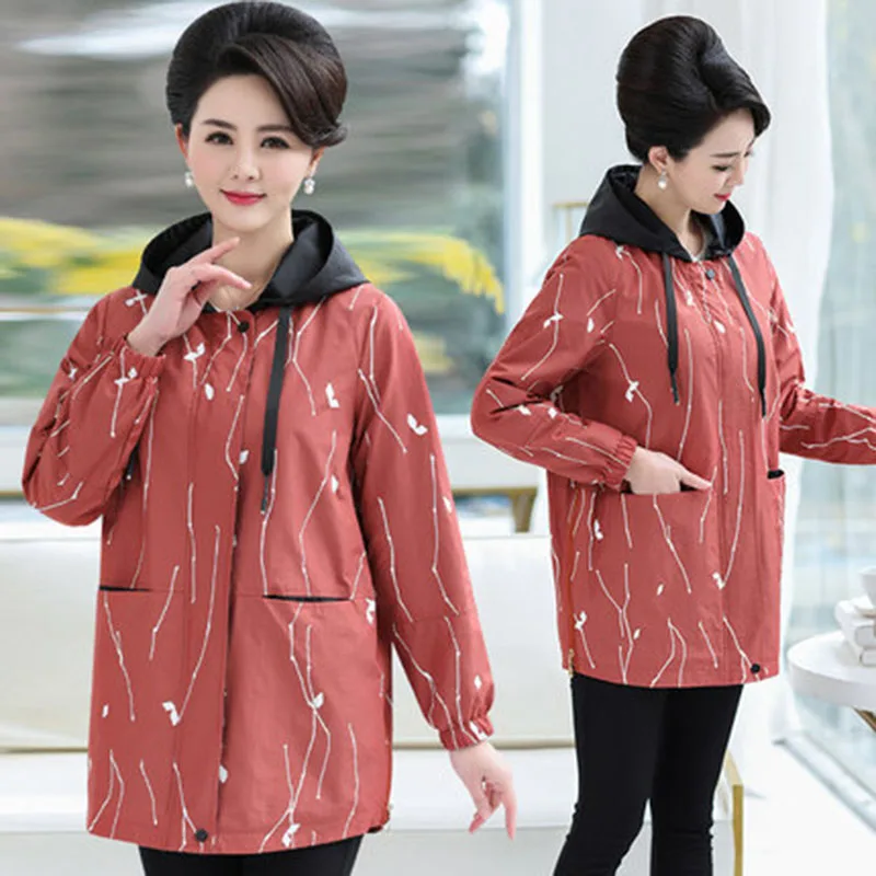 

Explosion Models 2019 Spring Autumn New Coat Large Size XXXXL Loose Fashion Hooded Shirt in the Long Section Chaqueta Female