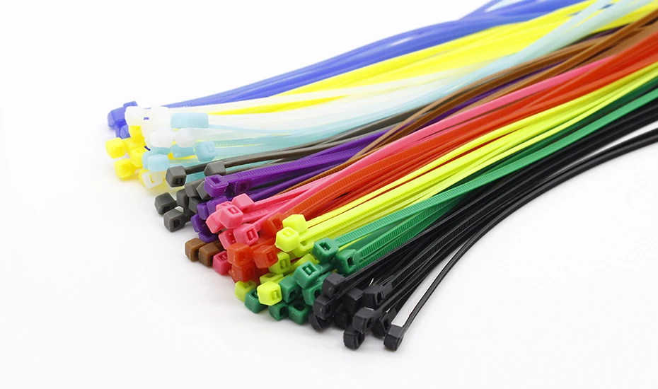 100 шт./упак. 4*200 мм ширина 2,7 мм красочных заводских Стандартный самоблокирующийся Пластик нейлоновые кабельные стяжки, кабельные хомуты
