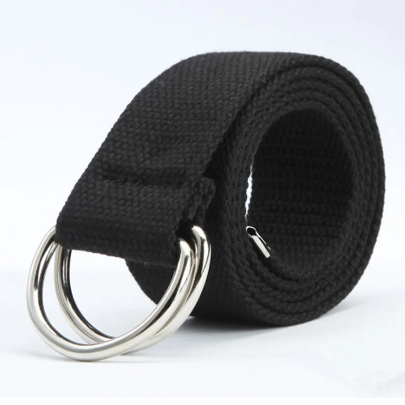 

2018 New Casual Unisex Canvas Fabric Belt Strap D Ring Buckle Webbing Waist Band Casual Jeans Belt Cinturones Hombre 5 colors