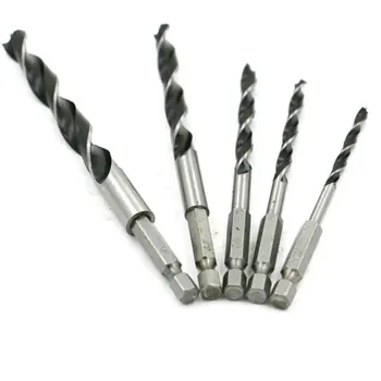 

Pro 5PCS Drill Bit Set 4mm 5mm 6mm 8mm 10mm Change Metal Tools 1/4 Hex Shank Wood Rustproof Woodworking Drill Hexagonal Shank
