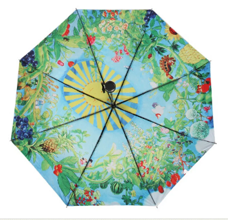 Silver Coating Totoro Umbrella Japanese Colorful UV Rain Sun Umbrellas