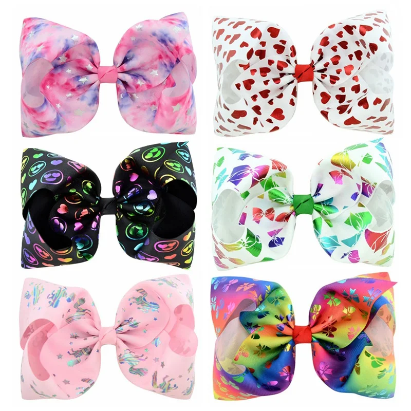 

6Colors Girl hairpins Baby Valentines Day Barrettes Children love heart unicorn print hair accessories
