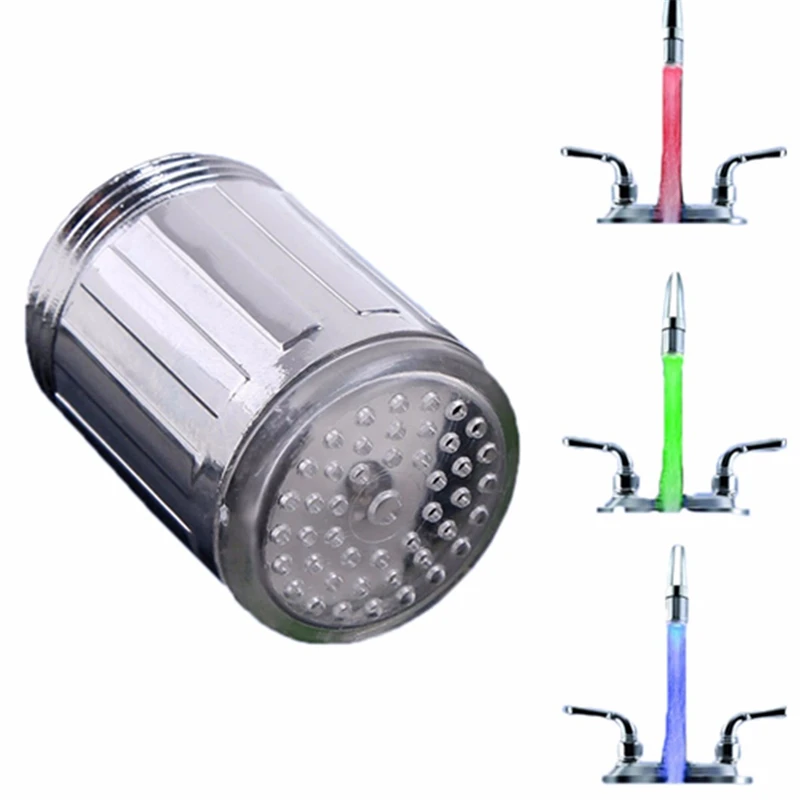 

1 pc LED Light Water Faucet Tap Heads Temperature Sensor RGB Glow LED Shower Stream Bathroom Shower faucet 3 Color Changing