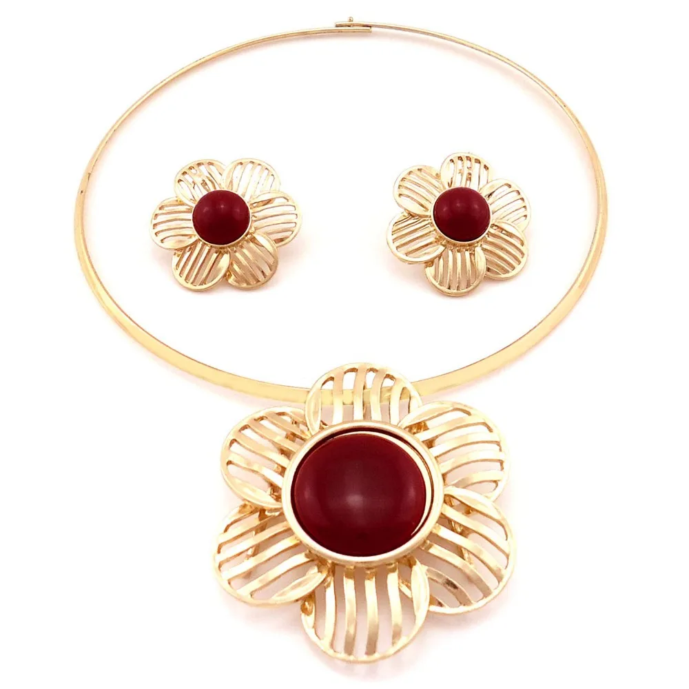 elegant costume jewelry sets Australia Crystal 18k Gold Plated Chunky Necklace jewelry set