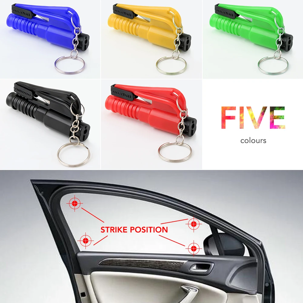 

Car styling Car Safety Hammer Key Ring Chain for Audi A6 C5 BMW F10 Toyota Corolla Citroen C4 C3 Nissan Qashqai Ford Focus 3 2