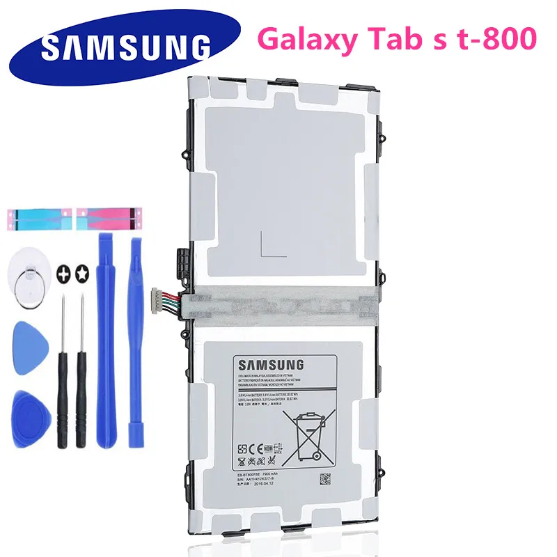 SAMSUNG Tablet Battery EB BT800FBE для Samsung Galaxy Tab S 10 5 T800 T801 T805 7900mAh Подлинная запасная батарея +