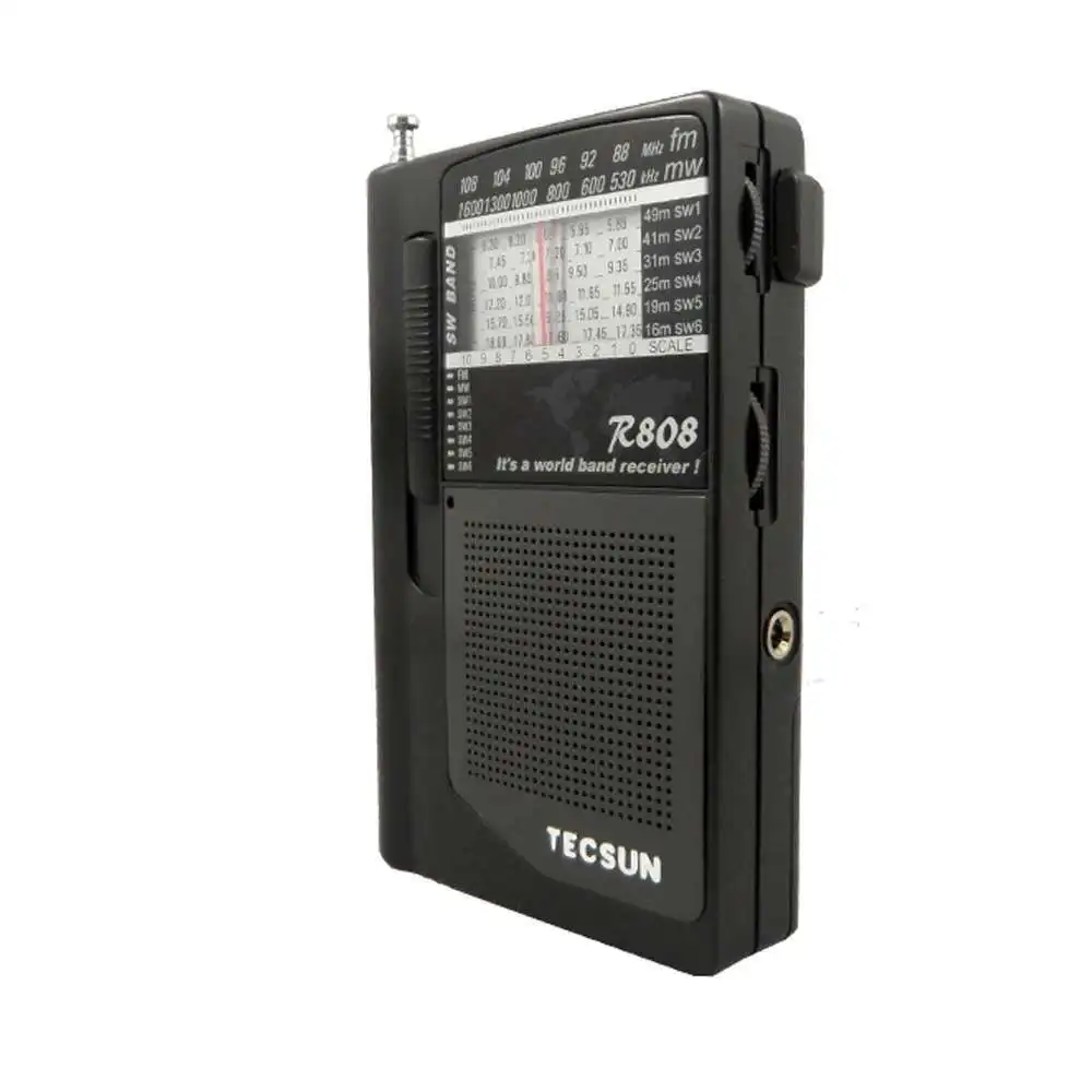 TECSUN R 808 портативное радио FM/MW/SW Полнодиапазонный мини динамик Ретро Радио FM:87 108