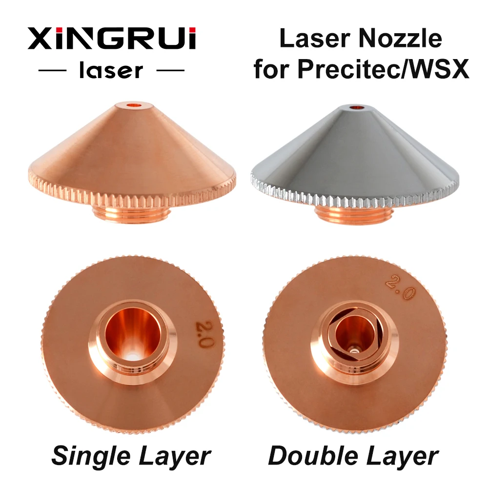 

Laser Nozzle Dia28mm Caliber 0.8-5.0mm Single/Double Layer for Precitec/WSX Fiber Laser Cutting Heads