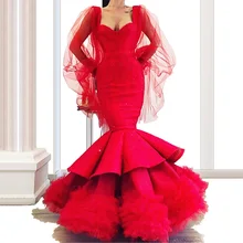 Новые модные платья знаменитостей с рюшами и длинным рукавом, вечернее платье с открытой спиной для выпускного, vestidos de fiesta de noche