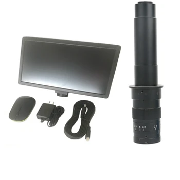

All in one 11.6" LCD Screen HDMI USB PC tablet microscope camera Monitor+10X 100X 180X 300X C-Mount lens microscope phone tool