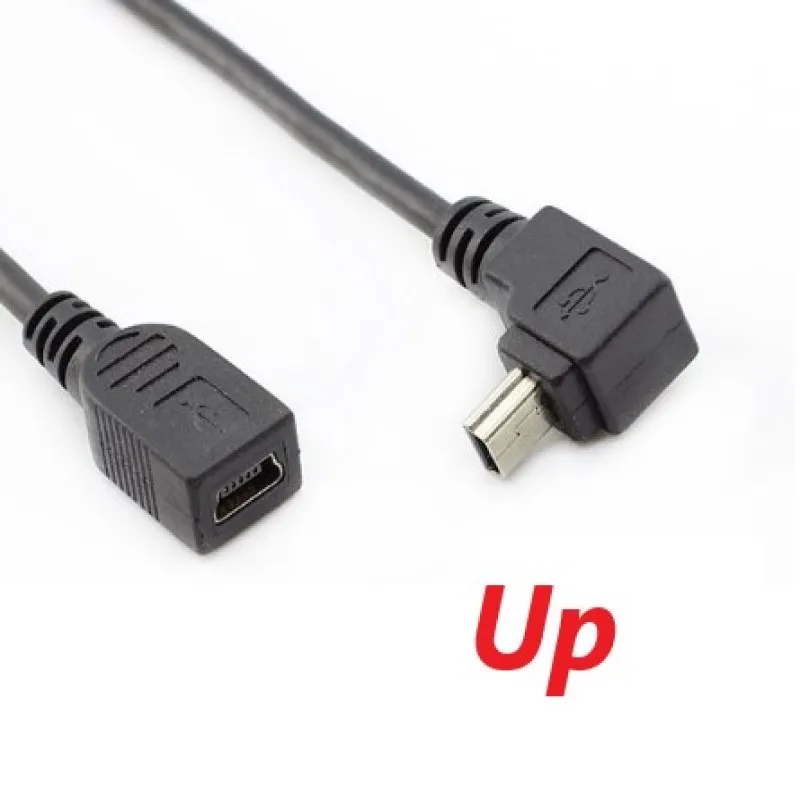 Мини-usb мужской правый угол к мини-usb Женский адаптер конвертер кабель 30 см