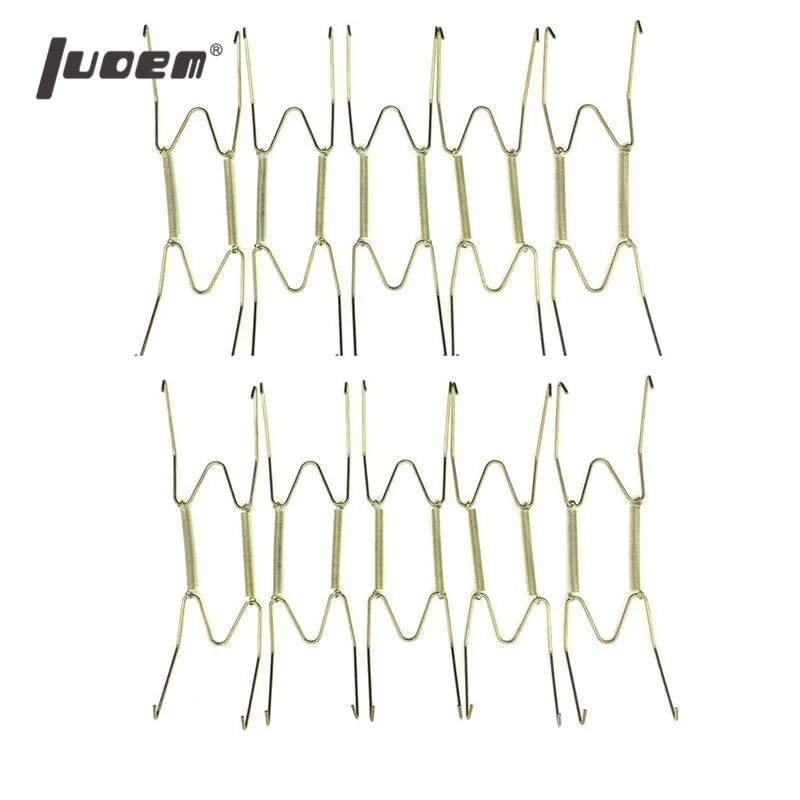 

LUOEM 10pcs 8 Inch Spring Style Invisible Plate Tray Dish Wire Hanger Holders Wall Decoration