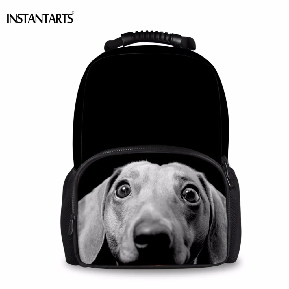 

INSTANTARTS Lovely Animal Dachshund Dog/Puppy Print Campus Backpacks Funny Animal Large Rucksacks Girl Casual Youth Shoulder Bag