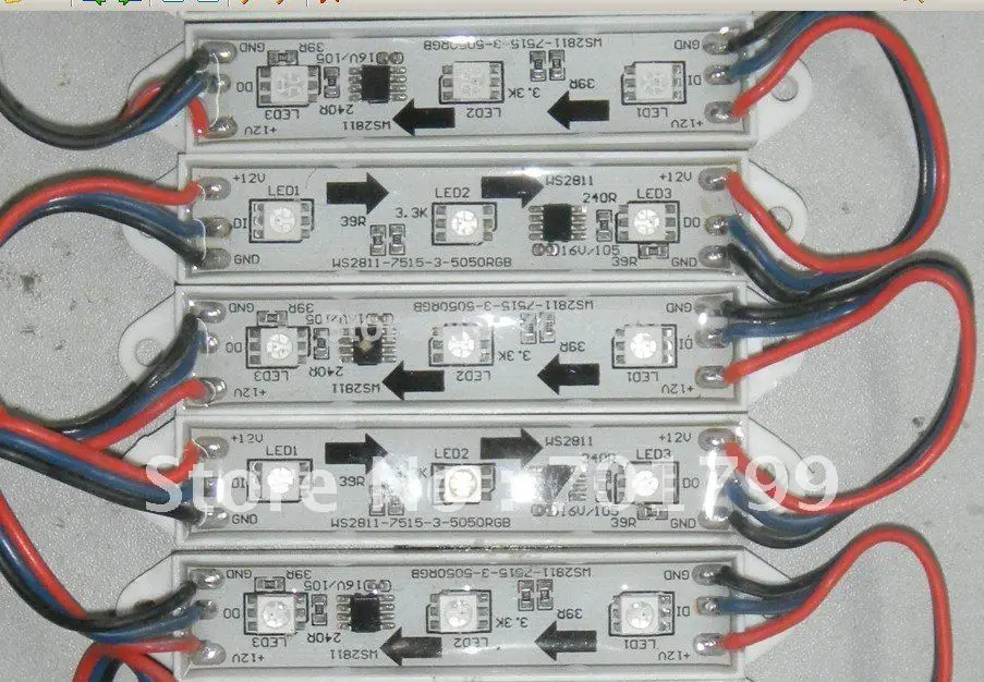 LED digital module WS2811IC 5050 3LEDSDC12V input waterproof 20pcs a string256 gray scale | Освещение