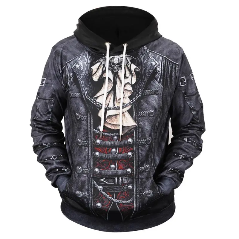 

Mr.1991INC EU Size Fake Two Pieces Hoodies Men/Women Thin 3d Sweatshirts Print Fake Leather Jacket Skull Hooded Hoodies EU2023
