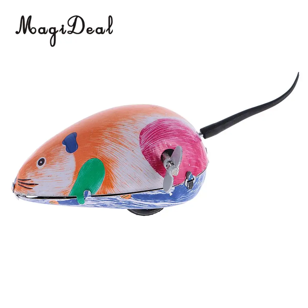 MagiDeal 1Pc Classic Metal Iron Mouse Wind Up Small Animals Crawl Clockwork Mouse Energy Toy for Children Teenagers Youth Gift