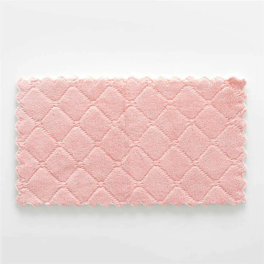 Кухонное полотенце, чистящая ткань, антипригарное масло, коралловый бархат, подвесные полотенца для рук, мытье посуды, окна, пол автомобиля, домашний, чистый J#3 - Цвет: Pink