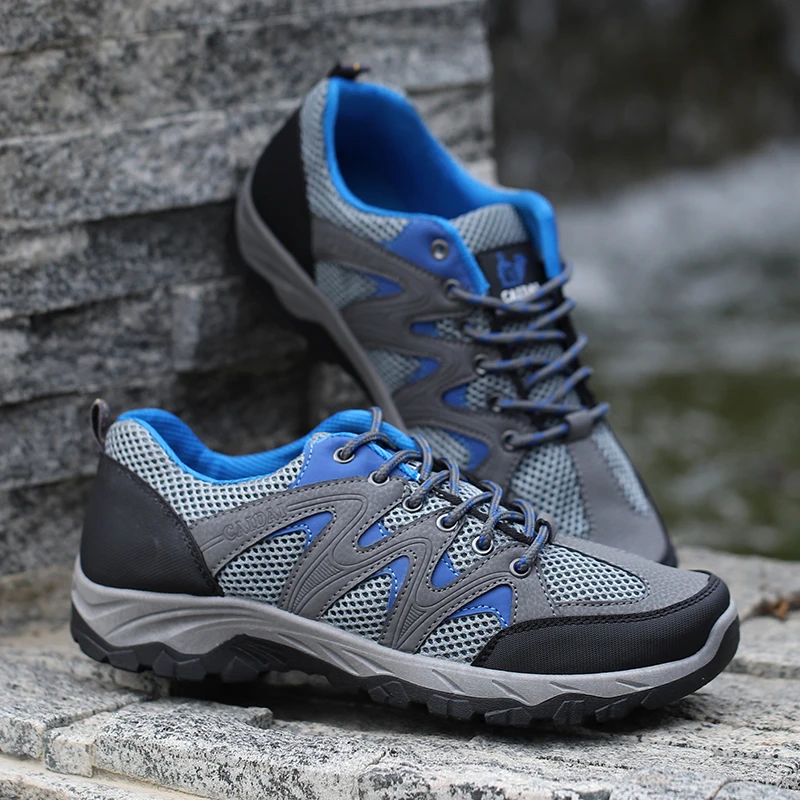 

Men's Work Shoes 2018 New Breathable Non-slip Mesh Shoes Outdoor Travel Shoes Sneakers Man Zapatos De Trabajo Chaussures De Tra