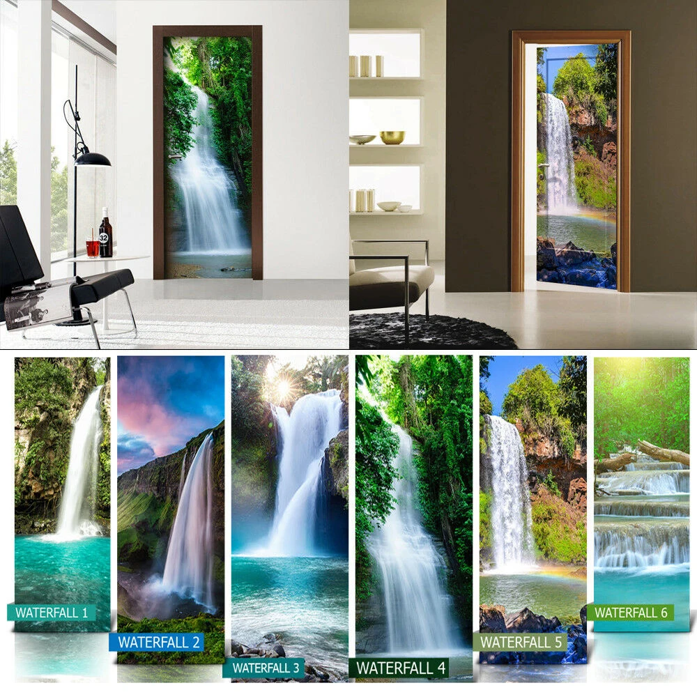 

3D Door Sticker Door Wrap Wall Sticker Mural Wallpaper Poster Self Adhesive PVC Removable Waterproof Door Decal Home Decor