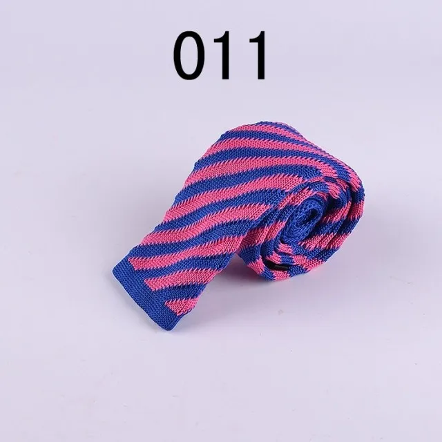 Модные трикотажные Галстуки стильный коричневый с голубой Винтаж вязаные взрослые Галстуки высокое качество трикотажа Для мужчин галстук