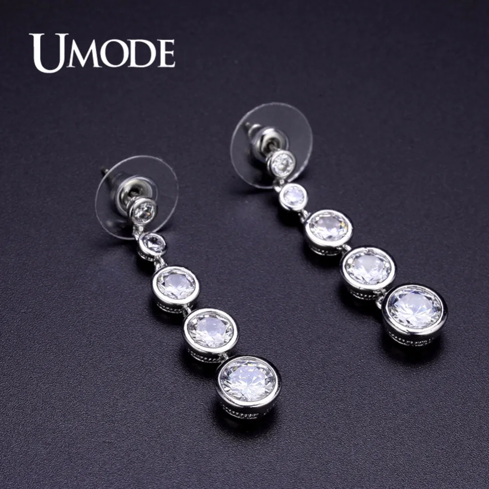 UMODE модные длинные висячие серьги для женщин женские свадебные вечерние с