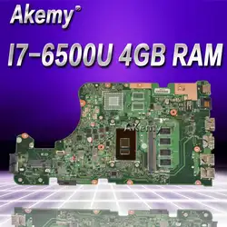 Akemy X555UA материнская плата I7-6500U 4 Гб ОЗУ для ASUS X555U X555UA X555UB материнская плата для ноутбука X555UA материнская плата X555UA материнская плата