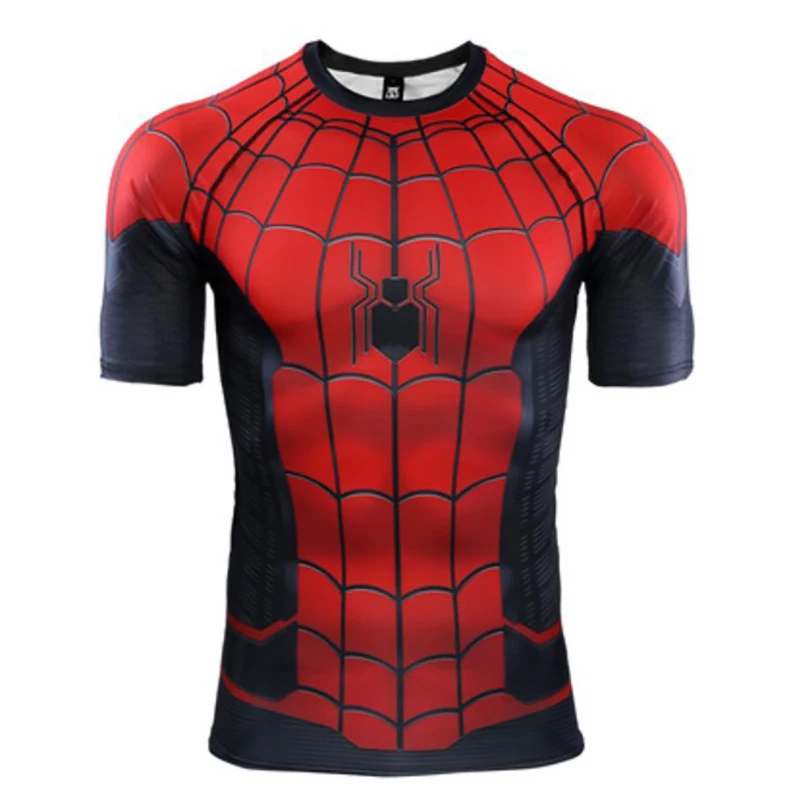 

Men Movie Spider-Man Far From Home Peter 3D Print T-shirt Sport Summer T shirts Superhero Spiderman Cosplay Costume Tops Tees