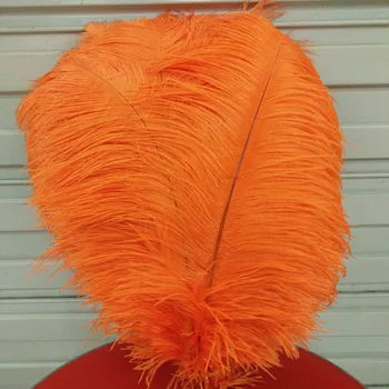

Gorgeous wholesale 10 PCS Orange 55-60 cm/22-24 inches ostrich feathers plume artware performing decorations