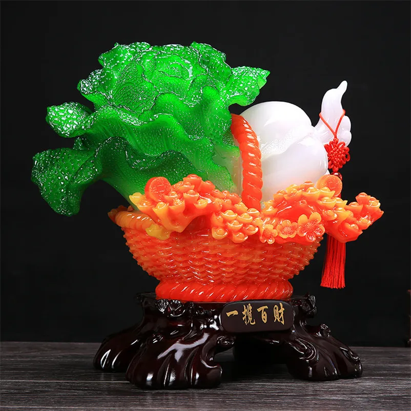 

Living Room Porch Decor A Basket of Lucky Cabbage Resin Ornaments Home Office Business Gift Crafts Home Decoration Accessories