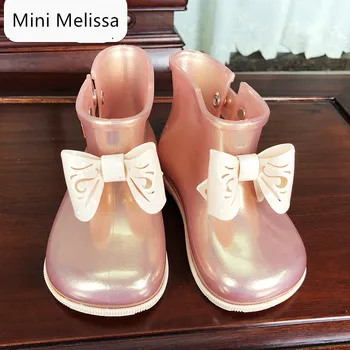 

Mini Melissa Original Bow Girl Rain Boots 2019 Girls Water Shoes Baby Boots Shoes Waterproof Toddler Rain Boots 13.8cm-17.8cm