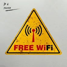 DL-Crafts Декор бесплатно Wifi, металл с тиснением жестяная вывеска, Плакат Фреска для Магазин Бар Паб стикер на стену