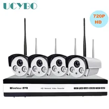 4ch Беспроводная 720P HD IP камера NVR cctv система безопасности Открытый P2P ночное видение wifi ip камера домашний комплект видеонаблюдения