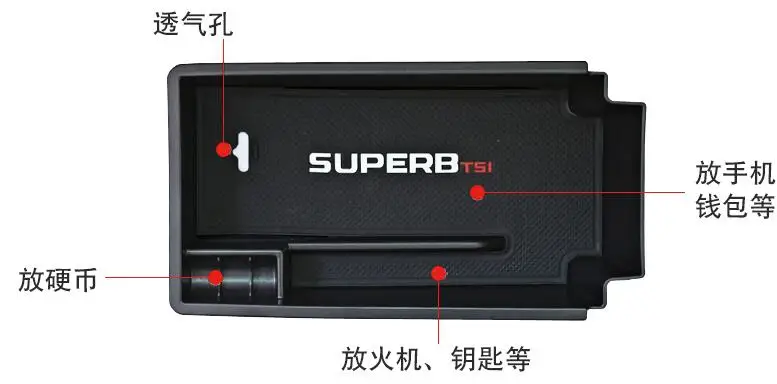 

2016 for Skoda Superb central handrail box storage multi-functional storage box decoration accessories