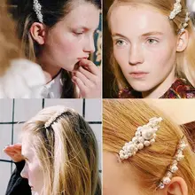 3 шт., корейский стиль, женские заколки для волос из металлического сплава, геометрические, BB, Роскошные, несколько строк, необычное украшение из искусственного жемчуга, заколки для волос, 12 стилей, s