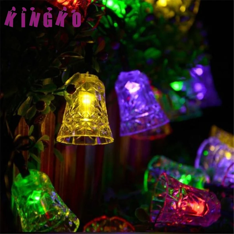 Garden Angel Light Promotion For Promotional Kingko Solar Ed 5m 20led Bell String Light Outdoor Xmas Party Garden Decor Holiday Lighting E61207 Drop Ship