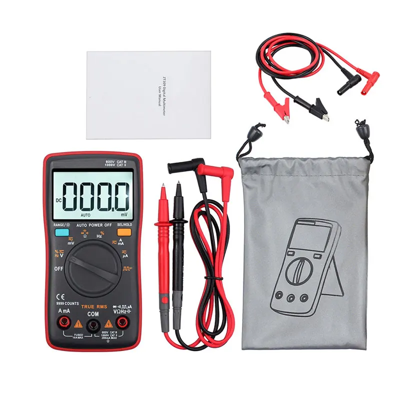 Proster CAT III 600 В Цифровой мультиметр 9999 отсчетов + Тесты приводит 10A Banana Plug кабель