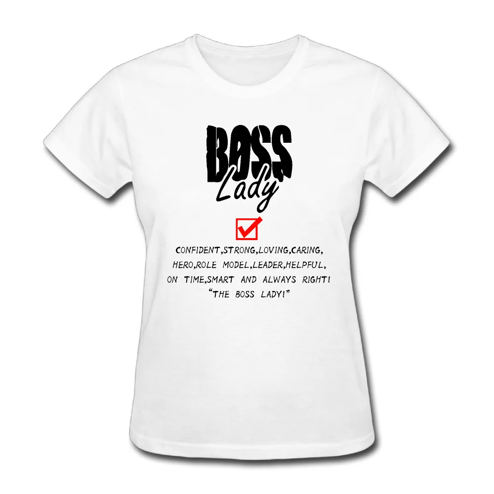 Women Boss Lady Graphic Short Sleeve T Shirts College White In T Shirts