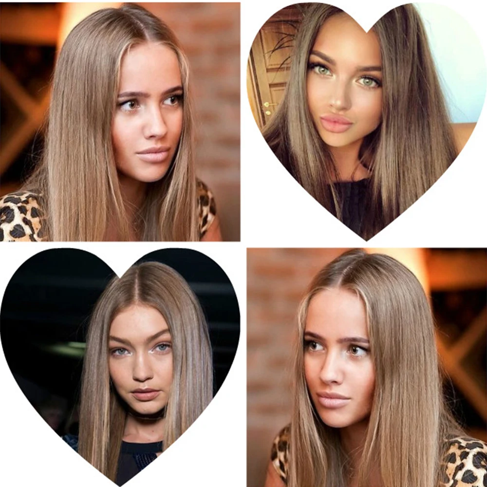 FAVE Synthetic Lace front Wig Silk Straight Light Brown Blonde Middle Part 24 Inches Frontal Lace Wigs For Women Cosplay