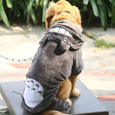 3XL 4XL 5XL 6XL 7XL 8XL 9XL костюм для больших собак Мягкая теплая одежда для больших собак Лабрадор Золотистый ретривер Хаски пальто толстовки - Цвет: Серый