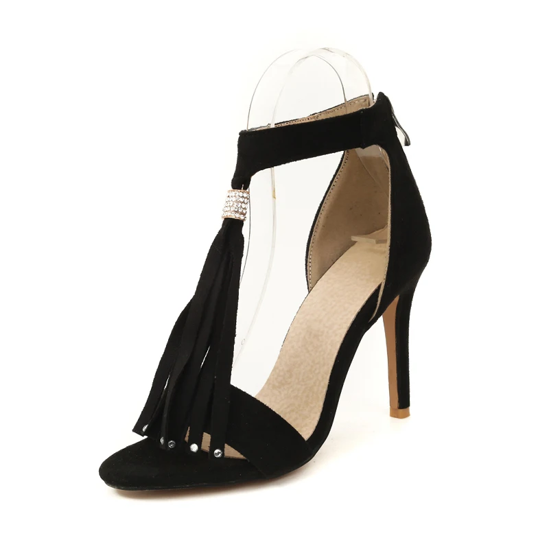 Женские босоножки с кисточками на высоком каблуке|high heel summer|sandals dresssummer women shoes |