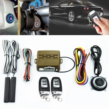 

12V Entry Remote Button Starter Keyless Push PKE Ignition Car System Engine Alarm With 2 Smart remote control