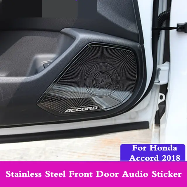 For Honda Accord 2018 2019 Car Stainless Steel Reading Light Sticker Front Door Audio Sticker Cover Frame Interior Modification