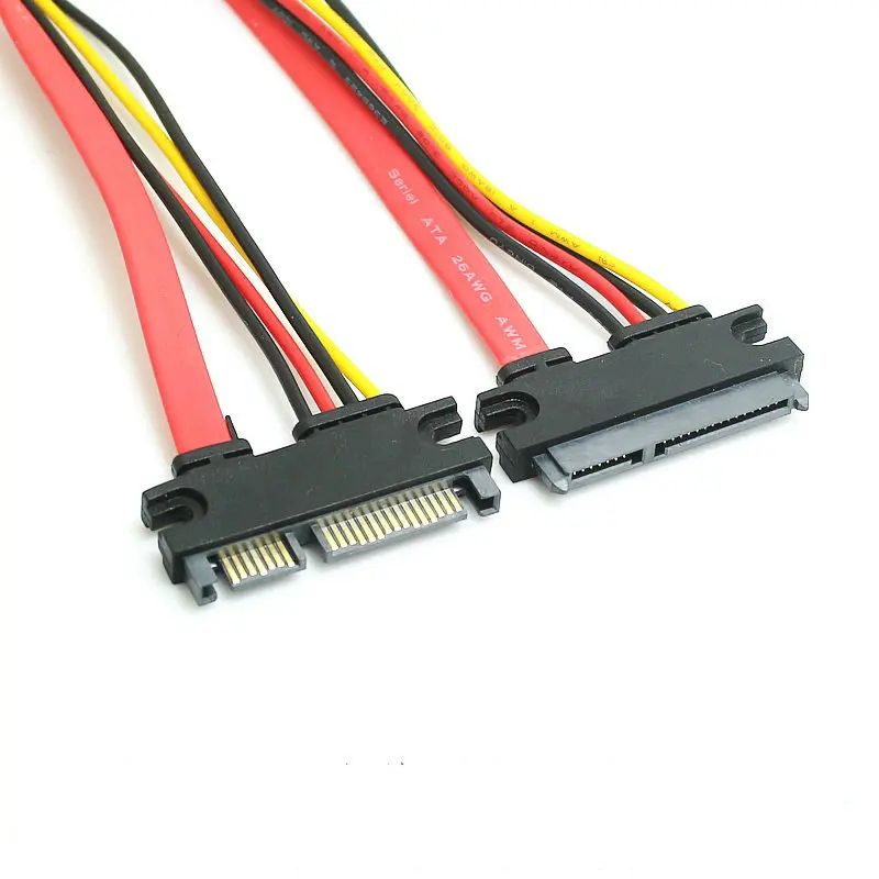 

22 Pin Male to Female 7+15 pin SATA Data Power Combo Extension Cable 30cm 50cm