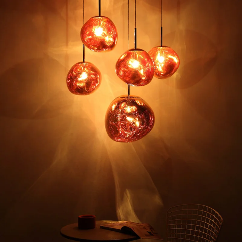 Modern Dixon Melt Glass Pendant Light Replica Pendant Lamp Gold Copper