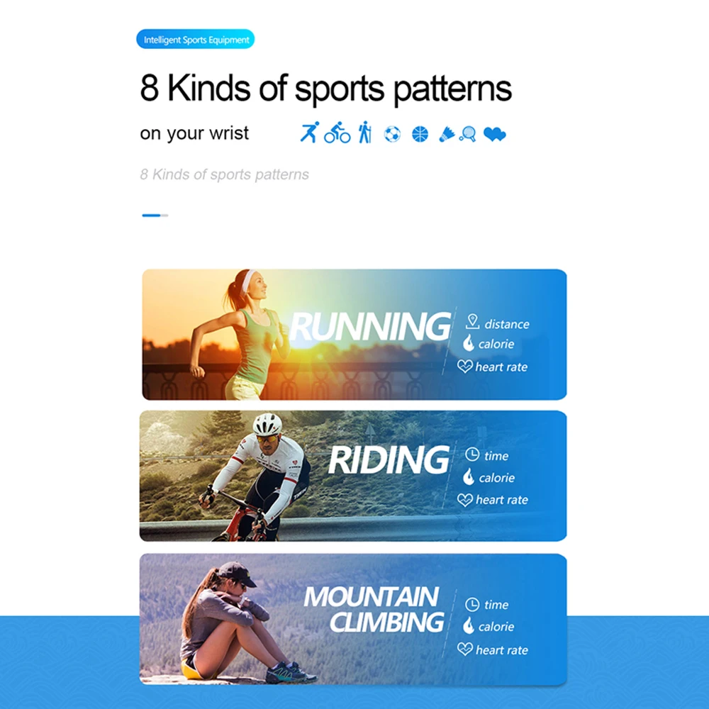 TREZER TZ02 PLUS Color Screen Fitness Bracelet Waterproof Heart Rate Monitor Pedometer Smart Wristband Sport Fitness Tracker