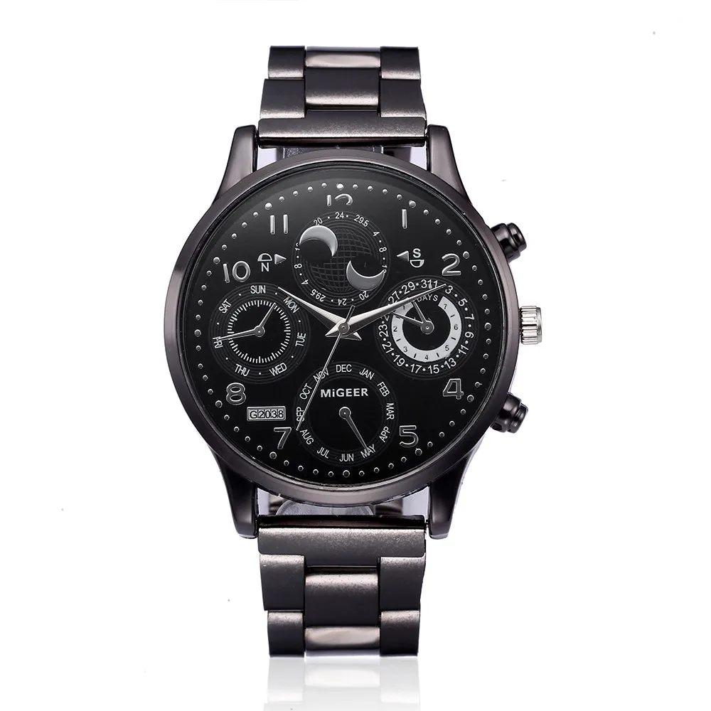 

Fashion Men Watches Crystal Stainless Steel Analog Quartz Wrist Watch Watches Men's Bracelet Male Clock Wholesale Price *60