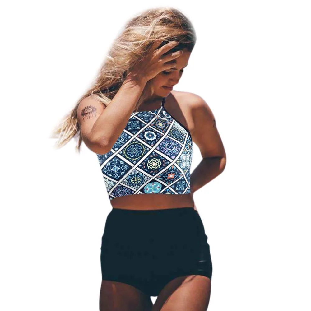 

Women High Waist Bikinis swimwear women high waist 2 piece set women swimming suit push up Biquini mujer #YL1