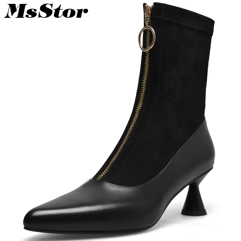 MsStor Pointed Toe High Heel font b Women b font font b Boots b font Fashion