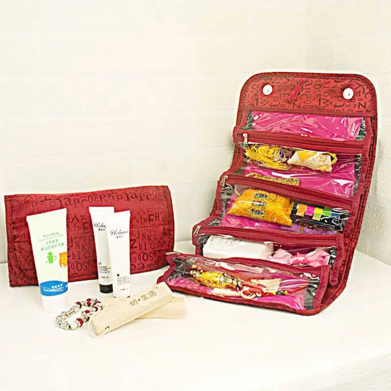 Make Up Cosmetic Bag Case Roll-up Cosmetic Makeup Home Case Organizer Pouch Toiletry Zip Jewelry Wash Bag